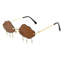 Load image into Gallery viewer, Fashion Rimless Cloud Shape Sunglasses with Lightning Pendant Women Luxury Funny Sun Glasses Shades UV400 Brand Designer SG028
