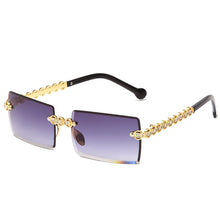 Carica l'immagine nel visualizzatore di Gallery, Occhiali da sole con diamanti senza montatura alla moda Design di marca da donna Occhiali da sole quadrati piccoli in metallo Tonalità di lusso Occhiali UV400 Gafas De Sol