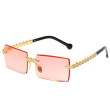 Carica l'immagine nel visualizzatore di Gallery, Occhiali da sole con diamanti senza montatura alla moda Design di marca da donna Occhiali da sole quadrati piccoli in metallo Tonalità di lusso Occhiali UV400 Gafas De Sol