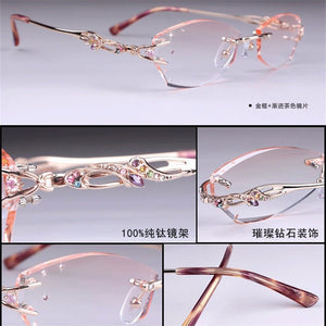 Rimless Glasses Women Light Optical Glasses Prescription Eyeglasses Customized Myopia Hyperopia Progressive Eye Glasses