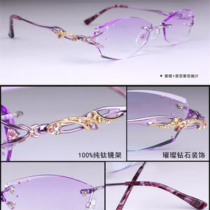 Rimless Glasses Women Light Optical Glasses Prescription Eyeglasses Customized Myopia Hyperopia Progressive Eye Glasses