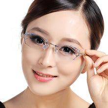 Load image into Gallery viewer, Rimless Glasses Women Light Optical Glasses Prescription Eyeglasses Customized Myopia Hyperopia Progressive Eye Glasses