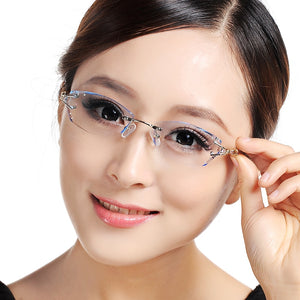 Rimless Glasses Women Light Optical Glasses Prescription Eyeglasses Customized Myopia Hyperopia Progressive Eye Glasses