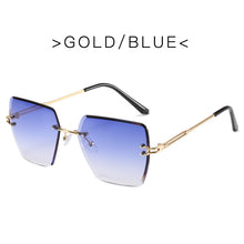 Load image into Gallery viewer, Rimless Gradient Sunglasses Women 2023  Brand Frameless Square Sun Glasses Clear Blue Shades  gafas