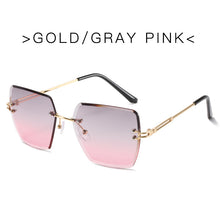 Load image into Gallery viewer, Rimless Gradient Sunglasses Women 2023  Brand Frameless Square Sun Glasses Clear Blue Shades  gafas