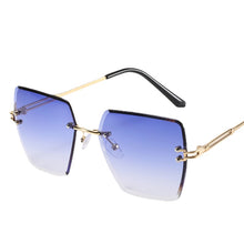 Load image into Gallery viewer, Rimless Gradient Sunglasses Women 2023  Brand Frameless Square Sun Glasses Clear Blue Shades  gafas