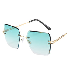 Load image into Gallery viewer, Rimless Gradient Sunglasses Women 2023  Brand Frameless Square Sun Glasses Clear Blue Shades  gafas