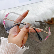 Load image into Gallery viewer, Rimless  Brand Designer Sunglasses Women Bling Diamond Vintage Sun Glasses Cutting Lens Gradient Lens Gafas De Sol