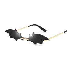 Load image into Gallery viewer, Rimless Men Sunglasses Women Trendy Bat Shaped Sun Glasses Female Male Vintage Black Mirror Shades Metal Oculos De Sol