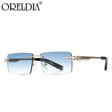 Load image into Gallery viewer, Rimless Rectangular Sunglasses Ladies Men Well-Known Designer Sunglasses Alloy Glasses Gradient Color Lens Glasses UV400