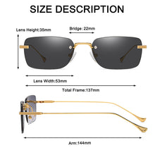 Load image into Gallery viewer, Rimless Small Rectangle Sunglasses Women Retro Clear Gradient Eyewear Men Colorful Square Sun Glasses Shades UV400