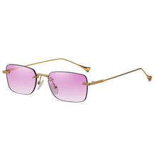 Load image into Gallery viewer, Rimless Small Rectangle Sunglasses Women Retro Clear Gradient Eyewear Men Colorful Square Sun Glasses Shades UV400
