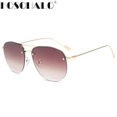 Rimless Small Sunglasses Women Metal Gradient Sun Glasses Male Female  Brand Designer Vintage Pilot Oculos