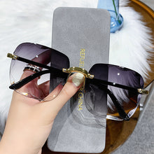 Load image into Gallery viewer, Rimless Square Sunglasses 2023 Women Brand Designer Big Frame Gradient Sun Glasses Lady Outdoor Mirror Oculos UV400