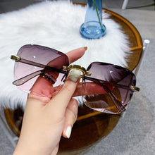 Load image into Gallery viewer, Rimless Square Sunglasses 2023 Women Brand Designer Big Frame Gradient Sun Glasses Lady Outdoor Mirror Oculos UV400