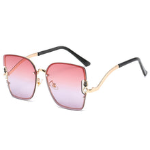 Load image into Gallery viewer, Rimless Square Sunglasses Women Men Diamond Sun Glasses Blue Tea Eyewear Female  Brand Eyeglasses UV400 Oculos