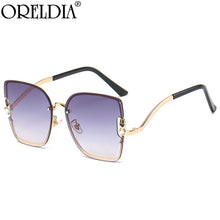 Load image into Gallery viewer, Rimless Square Sunglasses Women Men Diamond Sun Glasses Blue Tea Eyewear Female  Brand Eyeglasses UV400 Oculos