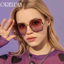 Load image into Gallery viewer, Rimless Square Sunglasses Women Men Diamond Sun Glasses Blue Tea Eyewear Female  Brand Eyeglasses UV400 Oculos