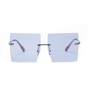 Rimless Square Sunglasses Women Retro Oversized Clear Ocean Lens Eyewear Men Sun Glasses Shades UV400