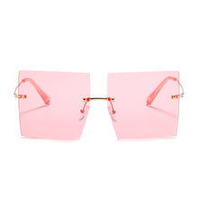 Load image into Gallery viewer, Rimless Square Sunglasses Women Retro Oversized Clear Ocean Lens Eyewear Men Sun Glasses Shades UV400
