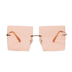 Rimless Square Sunglasses Women Retro Oversized Clear Ocean Lens Eyewear Men Sun Glasses Shades UV400