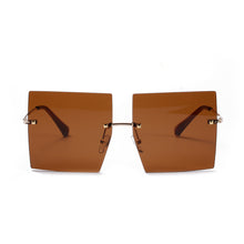 Load image into Gallery viewer, Rimless Square Sunglasses Women Retro Oversized Clear Ocean Lens Eyewear Men Sun Glasses Shades UV400