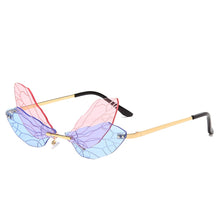 Load image into Gallery viewer, Rimless Sunglasses Brand Design Women Vintage Dragonfly Sun glasses Frameless  Glasses UV400 Shades Eyewear Oculos
