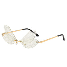 Load image into Gallery viewer, Rimless Sunglasses Brand Design Women Vintage Dragonfly Sun glasses Frameless  Glasses UV400 Shades Eyewear Oculos
