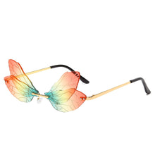 Load image into Gallery viewer, Rimless Sunglasses Brand Design Women Vintage Dragonfly Sun glasses Frameless  Glasses UV400 Shades Eyewear Oculos