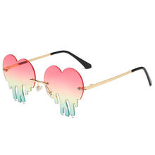 Load image into Gallery viewer, Rimless Sunglasses For Woman Heart Style Sun Glasses Big Frame oculos feminino Steampunk Designer Eyeglasses Gafas BGN