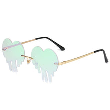 Load image into Gallery viewer, Rimless Sunglasses For Woman Heart Style Sun Glasses Big Frame oculos feminino Steampunk Designer Eyeglasses Gafas BGN