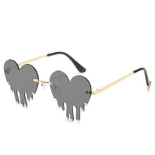 Load image into Gallery viewer, Rimless Sunglasses For Woman Heart Style Sun Glasses Big Frame oculos feminino Steampunk Designer Eyeglasses Gafas BGN