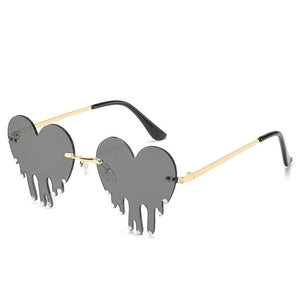 Rimless Sunglasses For Woman Heart Style Sun Glasses Big Frame oculos feminino Steampunk Designer Eyeglasses Gafas BGN
