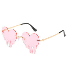 Load image into Gallery viewer, Rimless Sunglasses For Woman Heart Style Sun Glasses Big Frame oculos feminino Steampunk Designer Eyeglasses Gafas BGN