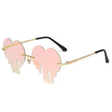 Load image into Gallery viewer, Rimless Sunglasses For Woman Heart Style Sun Glasses Big Frame oculos feminino Steampunk Designer Eyeglasses Gafas BGN