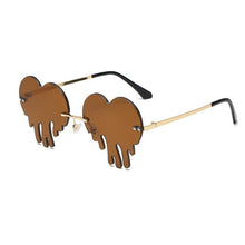 Load image into Gallery viewer, Rimless Sunglasses For Woman Heart Style Sun Glasses Big Frame oculos feminino Steampunk Designer Eyeglasses Gafas BGN