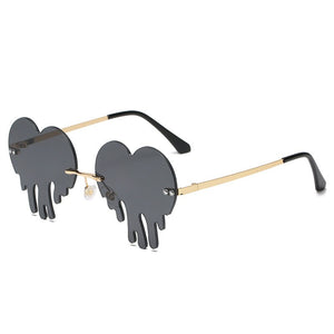 Rimless Sunglasses For Woman Heart Style Sun Glasses Big Frame oculos feminino Steampunk Designer Eyeglasses Gafas BGN