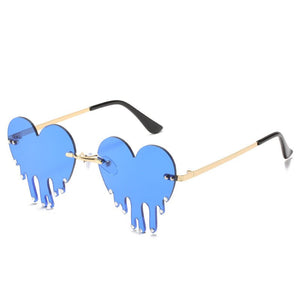 Rimless Sunglasses For Woman Heart Style Sun Glasses Big Frame oculos feminino Steampunk Designer Eyeglasses Gafas BGN