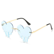 Load image into Gallery viewer, Rimless Sunglasses For Woman Heart Style Sun Glasses Big Frame oculos feminino Steampunk Designer Eyeglasses Gafas BGN