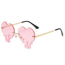 Load image into Gallery viewer, Rimless Sunglasses For Woman Heart Style Sun Glasses Big Frame oculos feminino Steampunk Designer Eyeglasses Gafas BGN