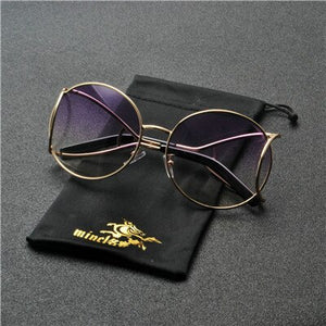 Rimless Sunglasses Men Women  Glasses Classic Oval Retro Glasses Good Quality Protection Gradient Sunglasses FML