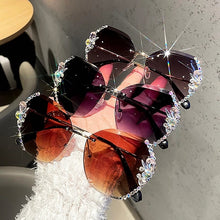 Load image into Gallery viewer, Rimless Sunglasses Summer UV400 Eyewear 2023 Trendy Women Bling Rhinestone Sun Glasses Shades oculos Eyeglasses