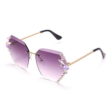 Load image into Gallery viewer, Rimless Sunglasses Summer UV400 Eyewear 2023 Trendy Women Bling Rhinestone Sun Glasses Shades oculos Eyeglasses