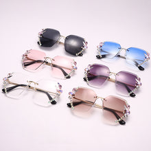 Load image into Gallery viewer, Rimless Sunglasses Summer UV400 Eyewear 2023 Trendy Women Bling Rhinestone Sun Glasses Shades oculos Eyeglasses