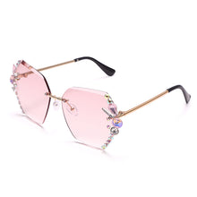 Load image into Gallery viewer, Rimless Sunglasses Summer UV400 Eyewear 2023 Trendy Women Bling Rhinestone Sun Glasses Shades oculos Eyeglasses