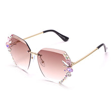 Load image into Gallery viewer, Rimless Sunglasses Summer UV400 Eyewear 2023 Trendy Women Bling Rhinestone Sun Glasses Shades oculos Eyeglasses