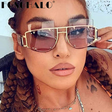 Load image into Gallery viewer, Rimless Sunglasses Women 2023 Men  Brand Designer Sunglasses Ladies Square Retro Sun Glasses Oversized Eyewear