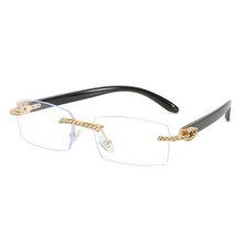 Load image into Gallery viewer, Rimless Sunglasses Women 2023 Rectangle Steampunk Sun Glasses Crystal Vintage Rhinestone Glasses Eyeglasses Oculos