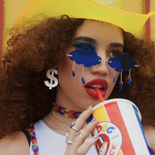 Load image into Gallery viewer, Rimless Sunglasses Women 2023 Vintage Clouds Tassel Steampunk Sunglasses Female Frameless Punk Glasses Shades UV400