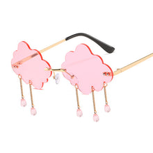 Load image into Gallery viewer, Rimless Sunglasses Women 2023 Vintage Clouds Tassel Steampunk Sunglasses Female Frameless Punk Glasses Shades UV400